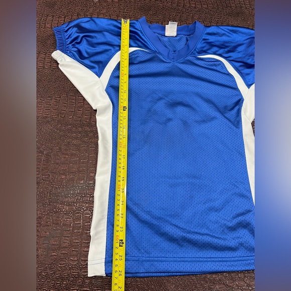 A4 Football Practice rollout Jersey youth medium M blue Mesh elastics NWOT - Picture 10 of 11